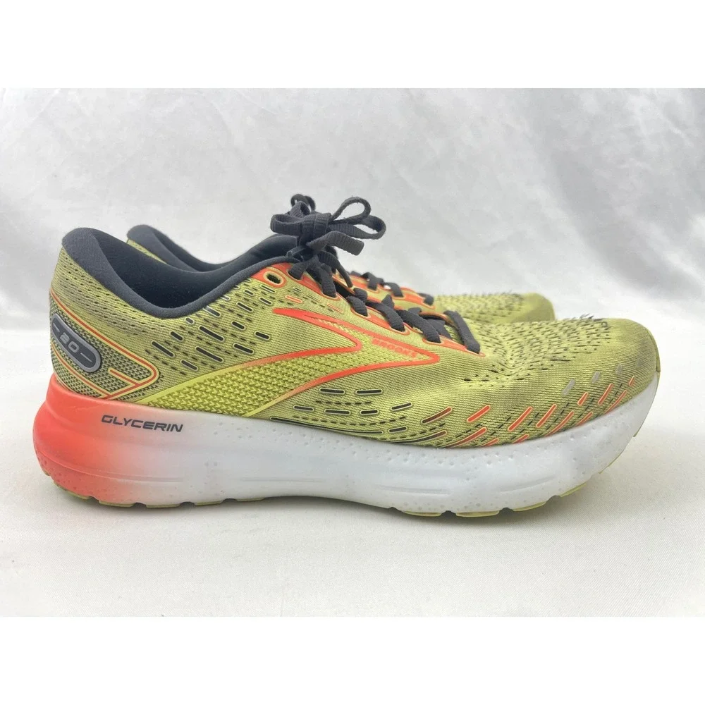 Brooks Glycerin 20 Mens Running Shoes Yellow Orange 1103821D725 Size 10 - Picture 7 of 11